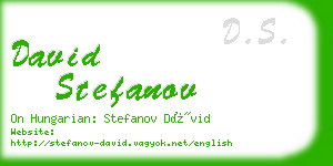 david stefanov business card